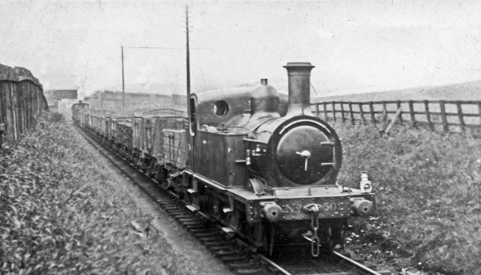 NBR No 502 0-6-0T on a short goods, being banked