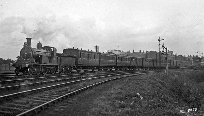 NBR 4-4-0 at Port Carlisle Branch Junction with a Silloth train