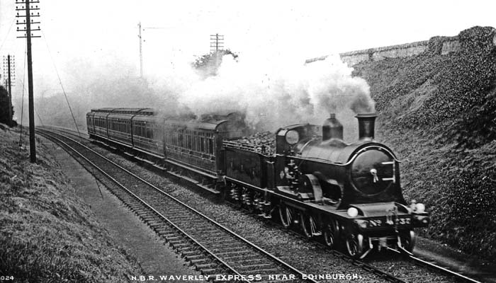 NBR No 737 4-4-0 at Portobello with an Up Waverley express