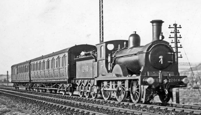 NBR No 1246 2-4-0 at Reston with a slow passenger service