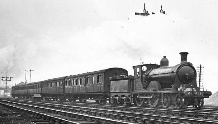 NBR No 1387 4-4-0 D28 leaving Haymarket with Corstorphine train